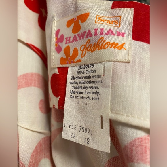 Vintage Sears 60s Cotton Maxi Dress Hawaiian fashions - Picture 8 of 8